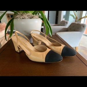 CHANEL cap toe slingbacks